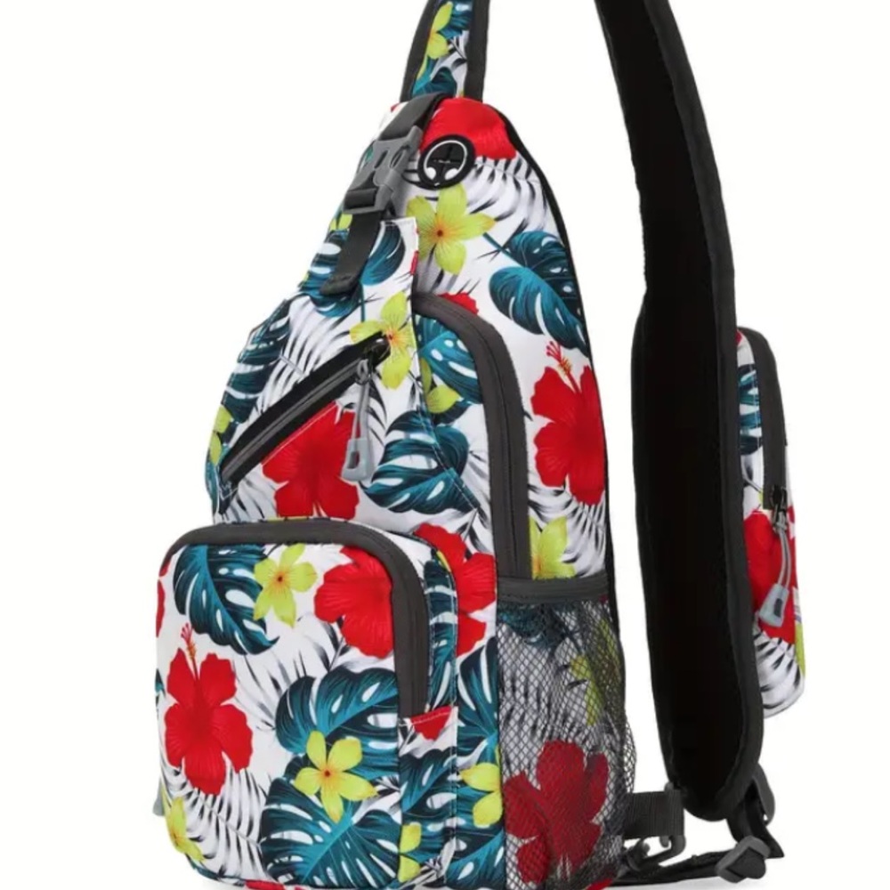 Floral Sling Bag~Crossbody Sling Chest Bag Daypack~NEW